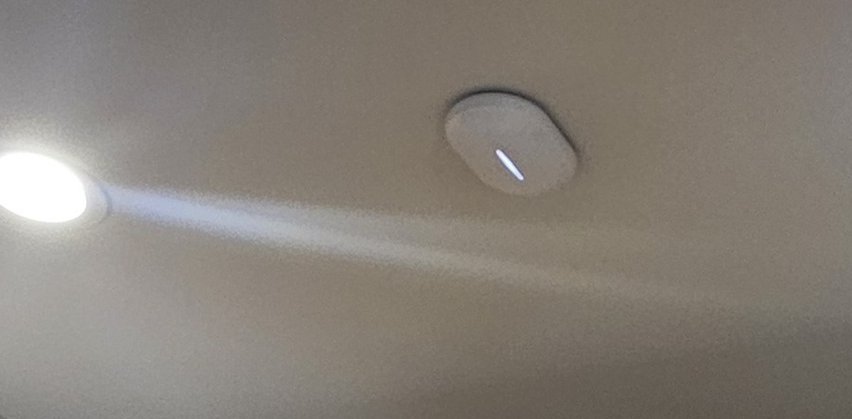 Installed ceiling wireless access point in a residential kitchen